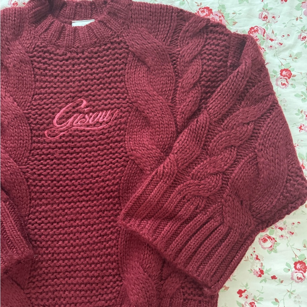 Gisou Holiday Women's Cable Knit Sweater - Red